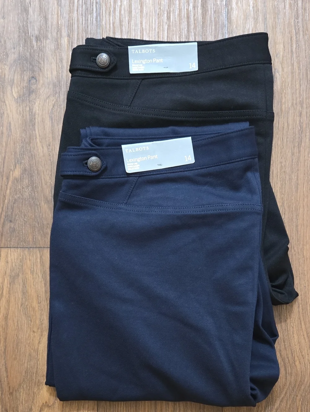 Talbots Bundle Of 2 Navy And Black Ankle Ponte Slim Pants/ Size 14 Stretch/NWT - Picture 4 of 10
